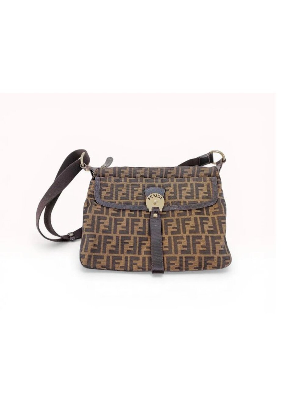 AUTHENTIC VINTAGE FENDi ZUCCA FF MONOGRAMMED CROSSBODY MESSENGER SHOULDER BAG